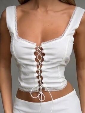 Tiger Mist Moira White Top | SZ SMALL